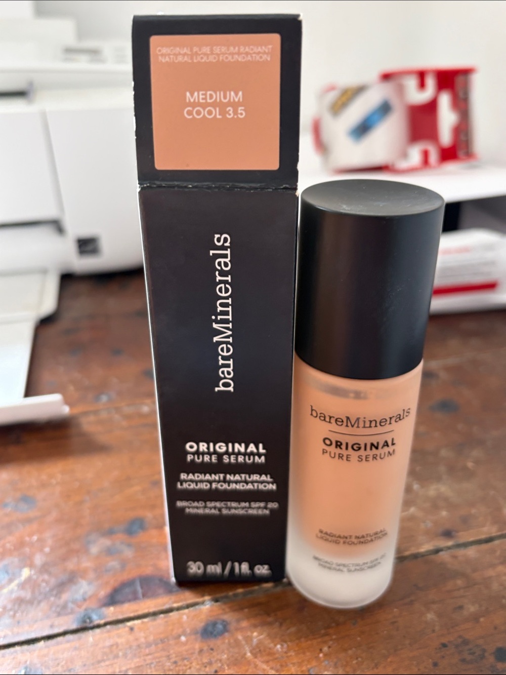 💕💋Bareminerals Original Pure Serum Liquid Foundation Medium Cool 3.5